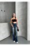 Wide Leg High Waist Palazzo Stretch Fabric Stretchy Jean Pants - 5