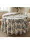 Black English French Peasants Patterned Rustic Vintage Decorative Round Tablecloth - 3