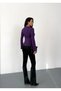 Women's Purple Drape Detailed Spanish Sleeve Sany Blouse Hzl25W-Fry123431 - 6