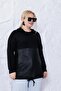 Plus Size Lace Detailed Leather Detailed Sweatshirtz - 7
