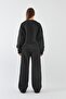 Unisex Oversized Tracksuit Set Basic Smoked – Crew Neck, Wide Legs, 3 Thread Fleece-Lined Fleece - 6