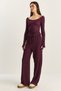 Women's Plum Wide Leg Crinkle Knitted Trousers 4108 60283847 - 2