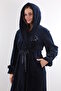 Women's 100% Bamboo Hooded Embroidered Long Dressing Gown – Extra Soft, Belted, with Pockets - 2