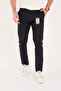 Men's Slim Fit Slim Fit Stretch Fabric Cotton Stretch Chino Canvas Trousers Navy Blue - 4