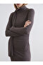 Brown Flowy Collar Gathered Dress - 3