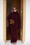 Women's Premium Soft-Textured With Scarf Braided Knit Pants Set - 4