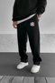 Men's Winter Baggy Cotton and Wool Nyc New York Printed Wide Leg Sweatpants with Side Pockets
