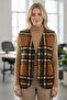 Italian Mustard V-Neck Sleeveless Plaid Non-Closed Thick Casual Acrylic Woven Vest 64 54