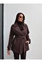 Short Cashmere Coat with Sleeve Epaulettes and Tie - 4