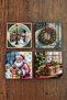 Natural Stone Coasters - Vintage Christmast Printed 10X10Cm New Year Stone Coasters 511