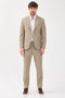 Savin Men's Mink Polyviscon Fabric Mono Collar Cover Pocket Half Lining Slim Fit 2-Piece Suit - 5