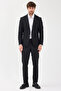 Forex Men's Black Polyviscose Fabric Wool-Blend Half Lined Slimfit Suit with Pocket Bags 2-Piece Suit - 5