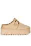 Buckle Strap Flatform Booties Beige - 3