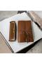 Vintage Leather Cover Notebook Pen Set Leaf Detailed Special Design Unlined Journal Stylish Gift - 5