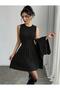 DGN'S Special Stretchy Fabric Cardigan-Dress Women's Knit Set Black-Smoke - 3