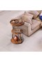 Round Side Table 3-Tier Storage Metal Small Coffee Table - 5