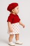 Baby Girl Heart Dress Knitwear Bolero and Beret 3-Piece Set