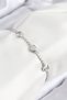 Brass Zircon Stone Row Heart Model Silver Color Elevator Women's Bracelet