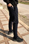 Men's Sweatpants with Elastic Waistband, 3 Pockets, Zipper Detail, 6630 Navy Blue - 4