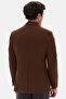 Ds Damat Slim Fit Brown Diagonal Fabric Jacket - 6