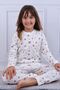 107 Girls' Long Sleeve Crew Neck Pajama Set-Cream - 6