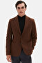 Ds Damat Slim Fit Brown Diagonal Fabric Jacket