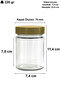350 ml Jar with Gold Deep Lid 350 Cc Transparent Jam, Marmalade Glass Jar Deep 6 Pieces - 5