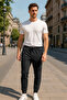 Men's Sweatpants with Elastic Waist and 3 Pockets 6663 Black - 2