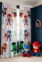 Little Superheroes Patterned Children's Baby Room Background Curtain (Single Panel Pricing) - 2