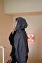 F Pattern Wool Cashmere Shawl Anthracite