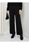 Women's Black Wide-Leg Knit Pants - Soft Texture, Comfortable Fit, Stylish - 2