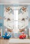 Gray Side Striped Airplanes Patterned Children's Baby Room Background Curtain (Single Wing Pricing)