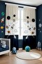 Space Vehicles Patterned Children's Baby Room Background Curtain (Single Wing Pricing) - 3