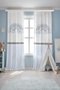 Blue Glitter Rainbow Patterned Children's Baby Room Background Curtain (Single Panel Pricing) - 3