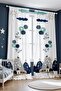 Navy Blue Vehicles in the Mountains Children's Baby Room Background Curtain (Single Wing Pricing) - 3