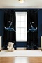 Blue Jersey Crowned Footballer Patterned Children's Baby Room Background Curtain (Single Panel Pricing)