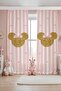 Pink Ribbon Gold Mickey Patterned Children's Baby Room Background Curtain (Single Panel Pricing)