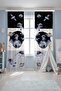 Navy Blue Gray Adventurer Astronaut Patterned Children's Baby Room Background Curtain (Single Panel Pricing) - 3