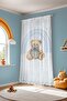 Blue Rainbow Cute Teddy Bear Patterned Children's Baby Room Background Curtain (Single Panel Pricing) - 4