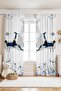 Navy Blue Football Patterned Children's Room Drapery Curtain (Single Panel Pricing)