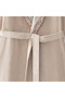 Latifa Women's Bathrobe 100% Organic Cotton Hand Embroidered Ruffled Beige - 3