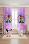 Purple Dream Castle Elsa and Anna Patterned Children's Baby Room Background Curtain (Single Panel Pricing) - 2