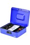 Large Cash Box with Tray and Combination Lock (25x20x9cm) Blue
