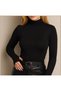 Long Sleeve Mock Neck Finger Interlocking Body T-Shirt - 3