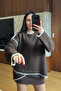 Asymmetrical Cut Line Detail Knitwear Sweater - Brown - 2