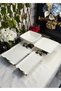 Pisa 4 Piece Cream Porcelain, Antique Metal Leg Porcelain Presentation Plate Set - 3