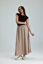 Women's Elastic Waist Double Pocket Bell Skirt