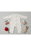 100% Cotton 3-Piece Comfort Romper Set with Heart, Cherry, and Bee Patterns, Without Booties/With Snap Fasteners - 7