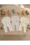 100% Cotton 3-Piece Comfort Romper Set with Heart, Cherry, and Bee Patterns, Without Booties/With Snap Fasteners