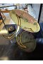 Glass Design Metal Leg Presentation Plate, Moon-Shaped Metal Leg and Decorative Glass Rose Pattern on Top - 8